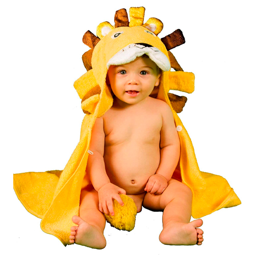 Alenyk toalla niño bebe recién nacido 70X90 poncho de 0-2 años albornoz capucha tridimensional león absorbente ducha piscina baño algodón orgánico