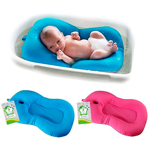 belupai Alfombrilla de baño para bebé recién nacido, plegable, para bañera, asiento de bañera y asiento de bebé(Azul)